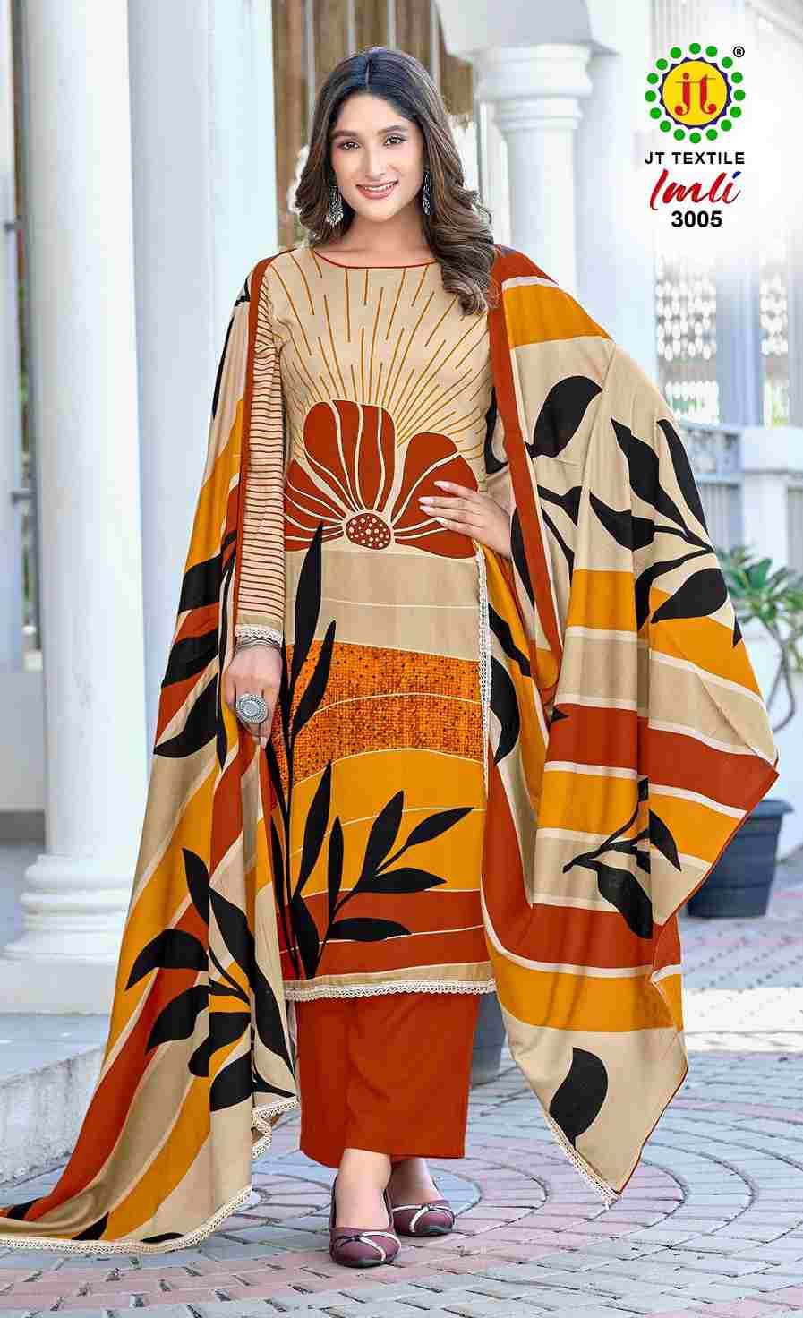 Imli Vol-3 By JT 3001 To 3005 Series Beautiful Festive Suits Colorful Stylish Fancy Casual Wear & Ethnic Wear Rayon Dresses At Wholesale Price