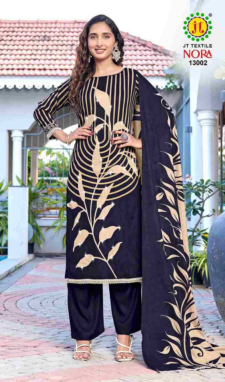 Nora Vol-13 By JT 13001 To 13005 Series Beautiful Festive Suits Colorful Stylish Fancy Casual Wear & Ethnic Wear Rayon Dresses At Wholesale Price