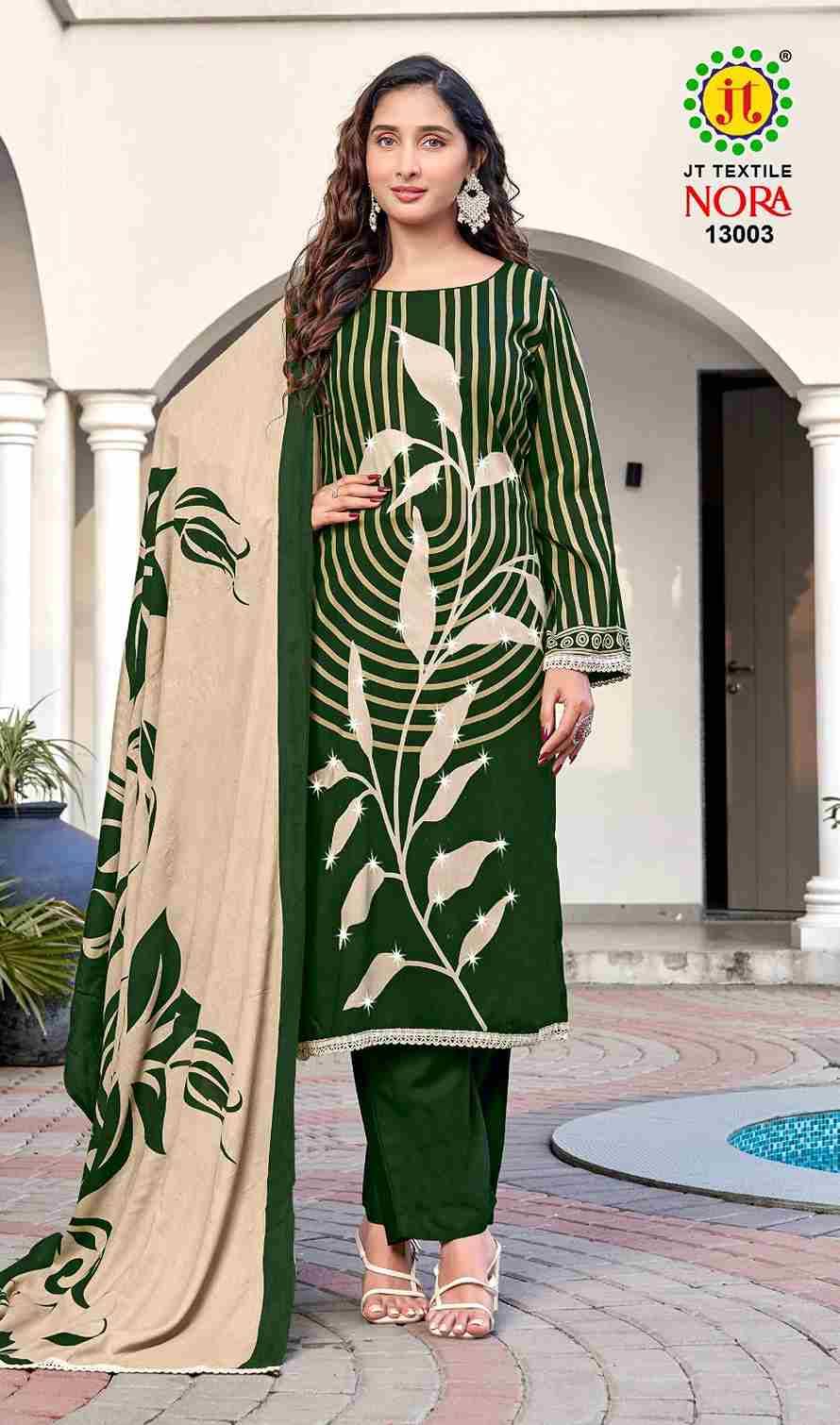 Nora Vol-13 By JT 13001 To 13005 Series Beautiful Festive Suits Colorful Stylish Fancy Casual Wear & Ethnic Wear Rayon Dresses At Wholesale Price