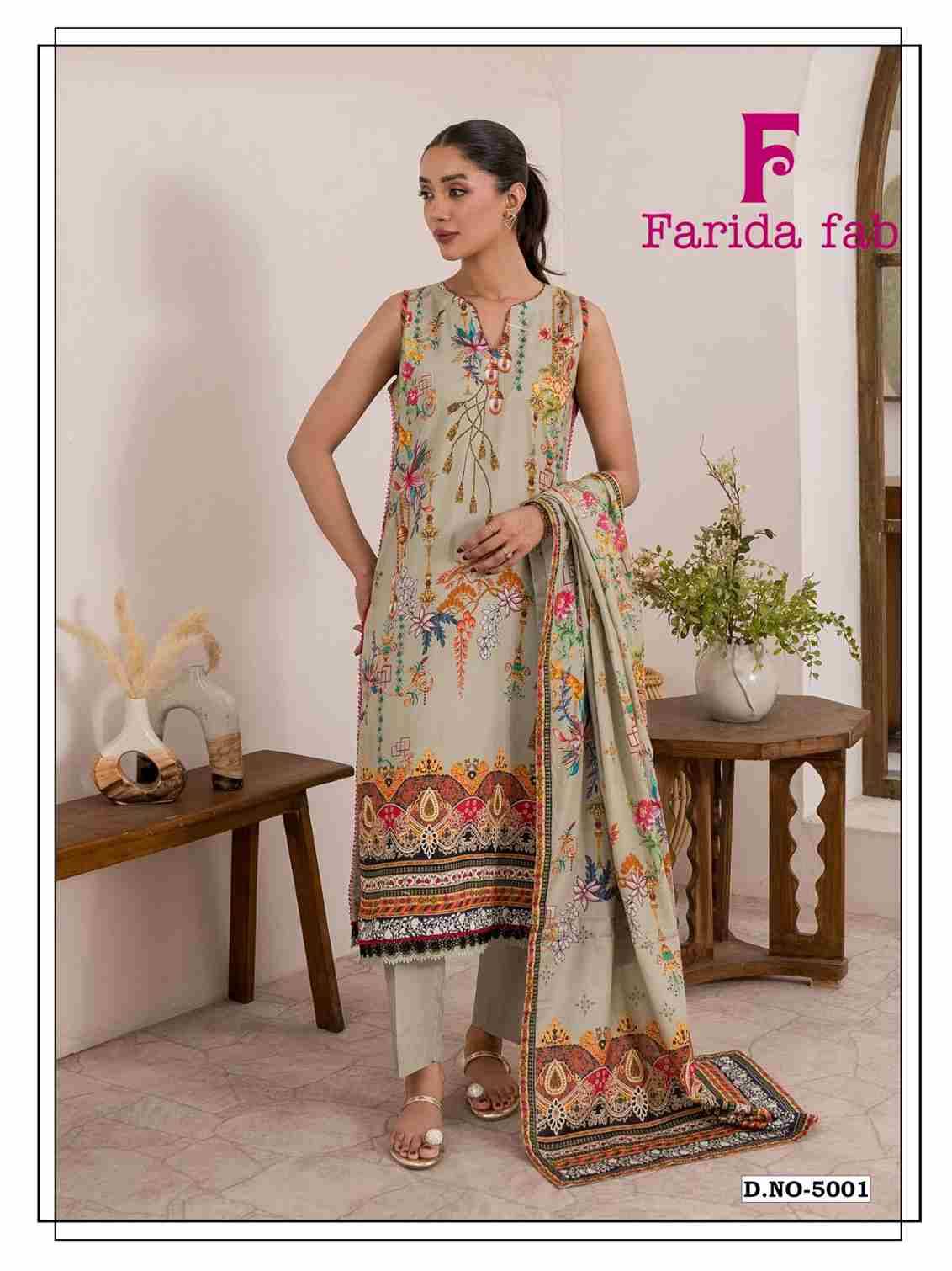 Ramsha Vol-5 By Farida Fab 5001 To 5006 Series Beautiful Pakistani Suits Colorful Stylish Fancy Casual Wear & Ethnic Wear Pure Cotton Print Dresses At Wholesale Price