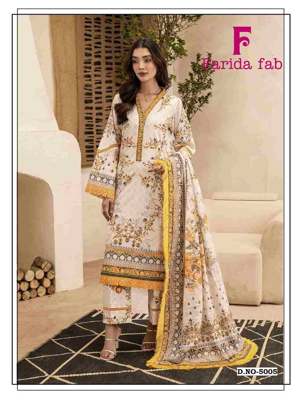 Ramsha Vol-5 By Farida Fab 5001 To 5006 Series Beautiful Pakistani Suits Colorful Stylish Fancy Casual Wear & Ethnic Wear Pure Cotton Print Dresses At Wholesale Price