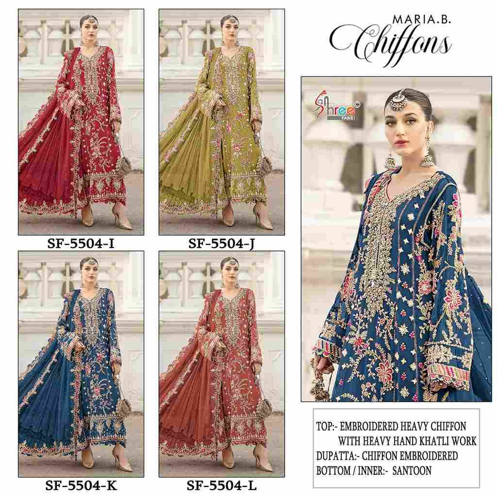Shree Fabs Hit Design K-5504 Colours Vol-3 By Shree Fabs K-5504-I To K-5504-L Series Beautiful Stylish Pakistani Suits Fancy Colorful Casual Wear & Ethnic Wear & Ready To Wear Chiffon Embroidery Dresses At Wholesale Price