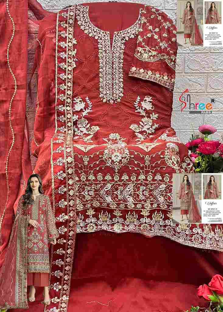 Shree Fabs Hit Design SF-5557 Colours By Shree Fabs SF-5557-A To SF-5557-D Series Beautiful Stylish Pakistani Suits Fancy Colorful Casual Wear & Ethnic Wear & Ready To Wear Chiffon Embroidery Dresses At Wholesale Price