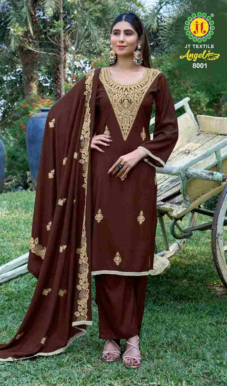 Angel Vol-8 By JT 8001 To 8005 Series Beautiful Festive Suits Colorful Stylish Fancy Casual Wear & Ethnic Wear Rayon Dresses At Wholesale Price