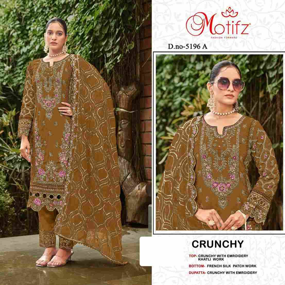Motifz Hit Design 5196 Colours By Motifz 5196-A To 5196-D Series Beautiful Pakistani Suits Colorful Stylish Fancy Casual Wear & Ethnic Wear Crunchy Dresses At Wholesale Price