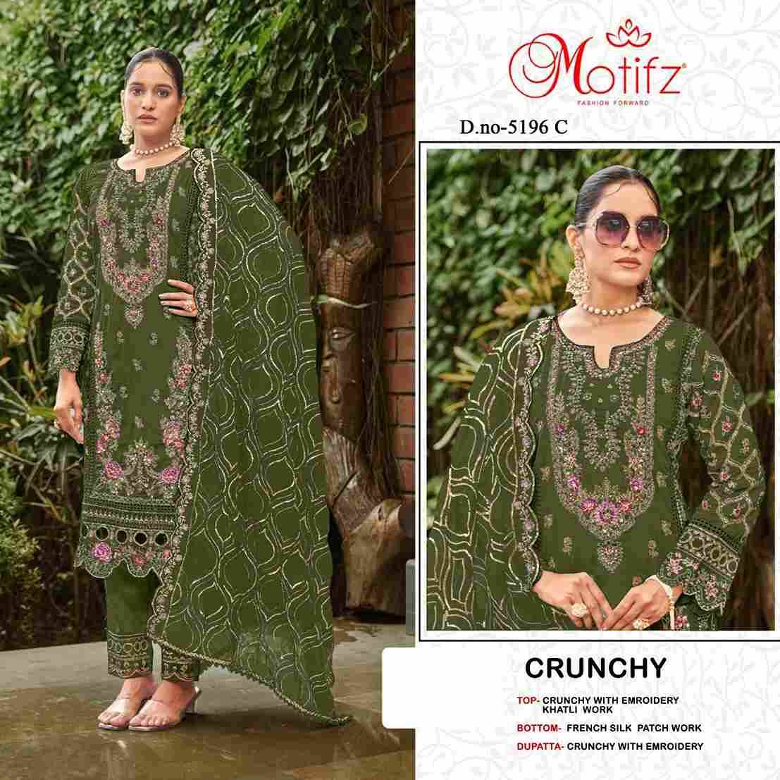 Motifz Hit Design 5196 Colours By Motifz 5196-A To 5196-D Series Beautiful Pakistani Suits Colorful Stylish Fancy Casual Wear & Ethnic Wear Crunchy Dresses At Wholesale Price