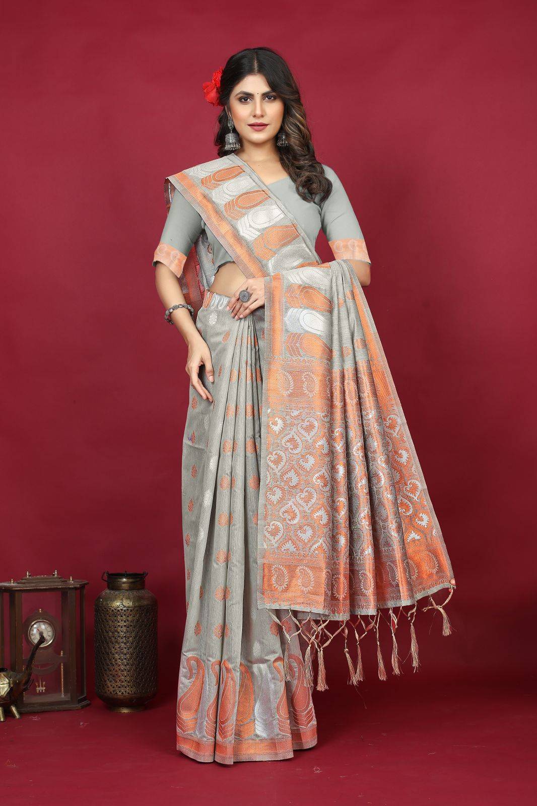 Albella By Fashid Wholesale 01 To 05 Series Indian Traditional Wear Collection Beautiful Stylish Fancy Colorful Party Wear & Occasional Wear Pure Linen Silk Sarees At Wholesale Price