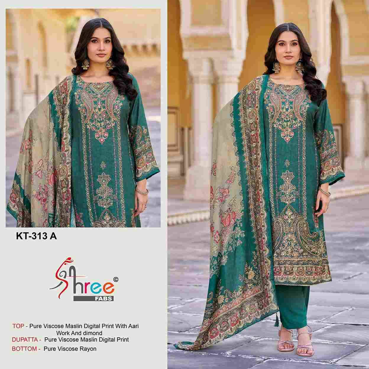 Shree Fabs Hit Design KT-313 Colours By Shree Fabs KT-313-A To KT-313-D Series Designer Pakistani Suits Beautiful Fancy Stylish Colorful Party Wear & Occasional Wear Pure Viscose Muslin Embroidery Dresses At Wholesale Price