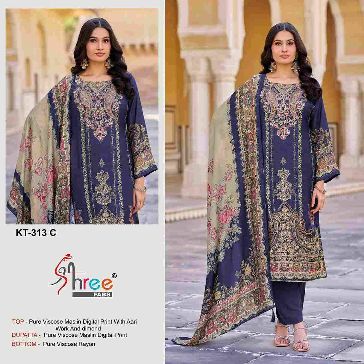 Shree Fabs Hit Design KT-313 Colours By Shree Fabs KT-313-A To KT-313-D Series Designer Pakistani Suits Beautiful Fancy Stylish Colorful Party Wear & Occasional Wear Pure Viscose Muslin Embroidery Dresses At Wholesale Price