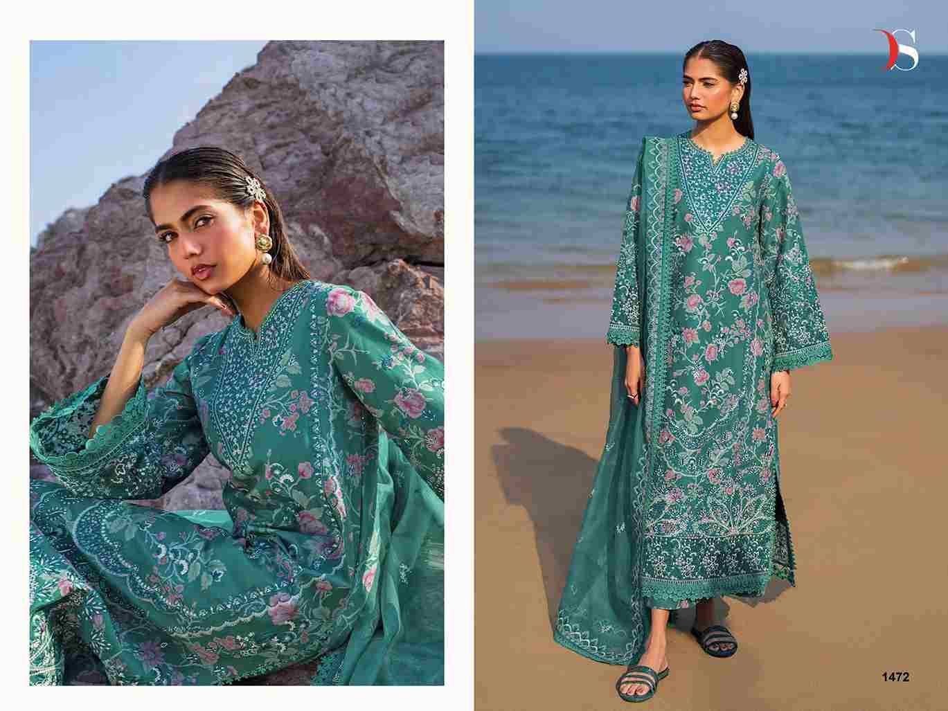 Afrozeh Lawn-25 Vol-2 By Deepsy Suits 1471 To 1478 Series Pakistani Stylish Beautiful Colourful Printed & Embroidered Party Wear & Occasional Wear Pure Cotton Dresses At Wholesale Price