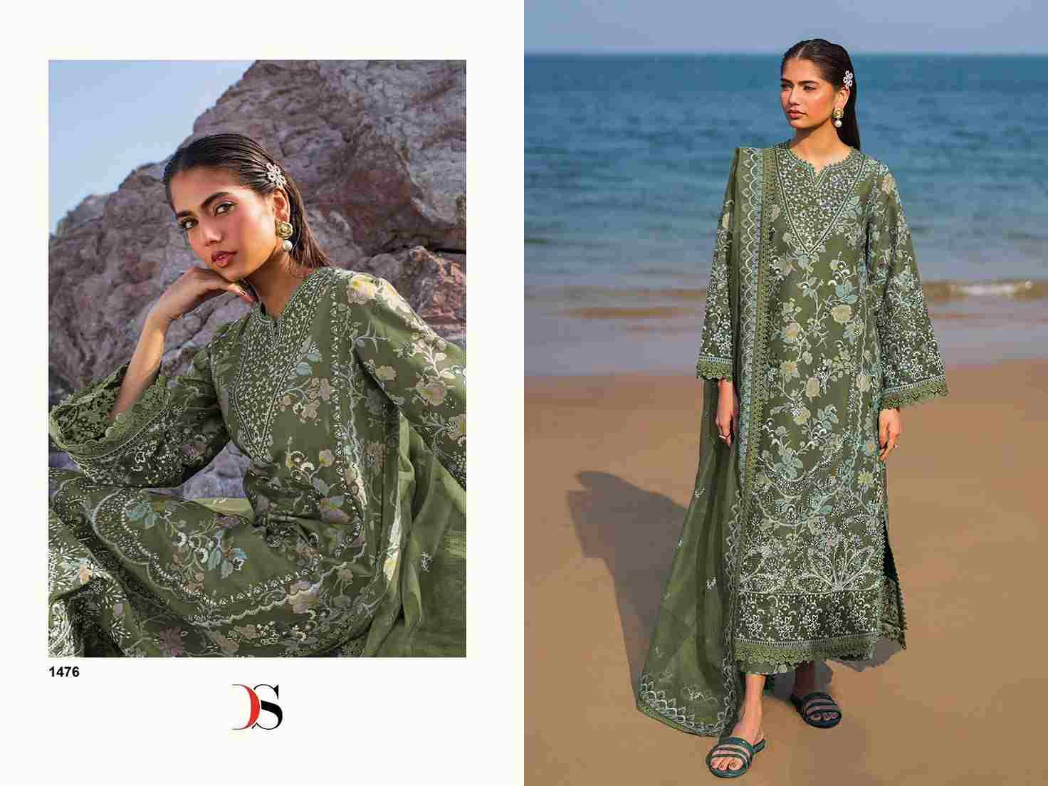 Afrozeh Lawn-25 Vol-2 By Deepsy Suits 1471 To 1478 Series Pakistani Stylish Beautiful Colourful Printed & Embroidered Party Wear & Occasional Wear Pure Cotton Dresses At Wholesale Price