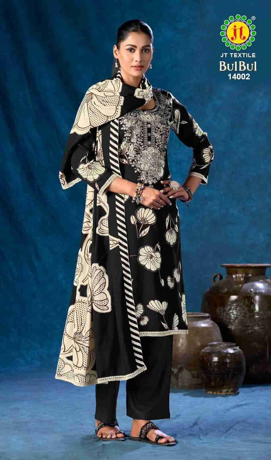 Bulbul Vol-14 By JT 14001 To 14005 Series Beautiful Festive Suits Colorful Stylish Fancy Casual Wear & Ethnic Wear Rayon Dresses At Wholesale Price