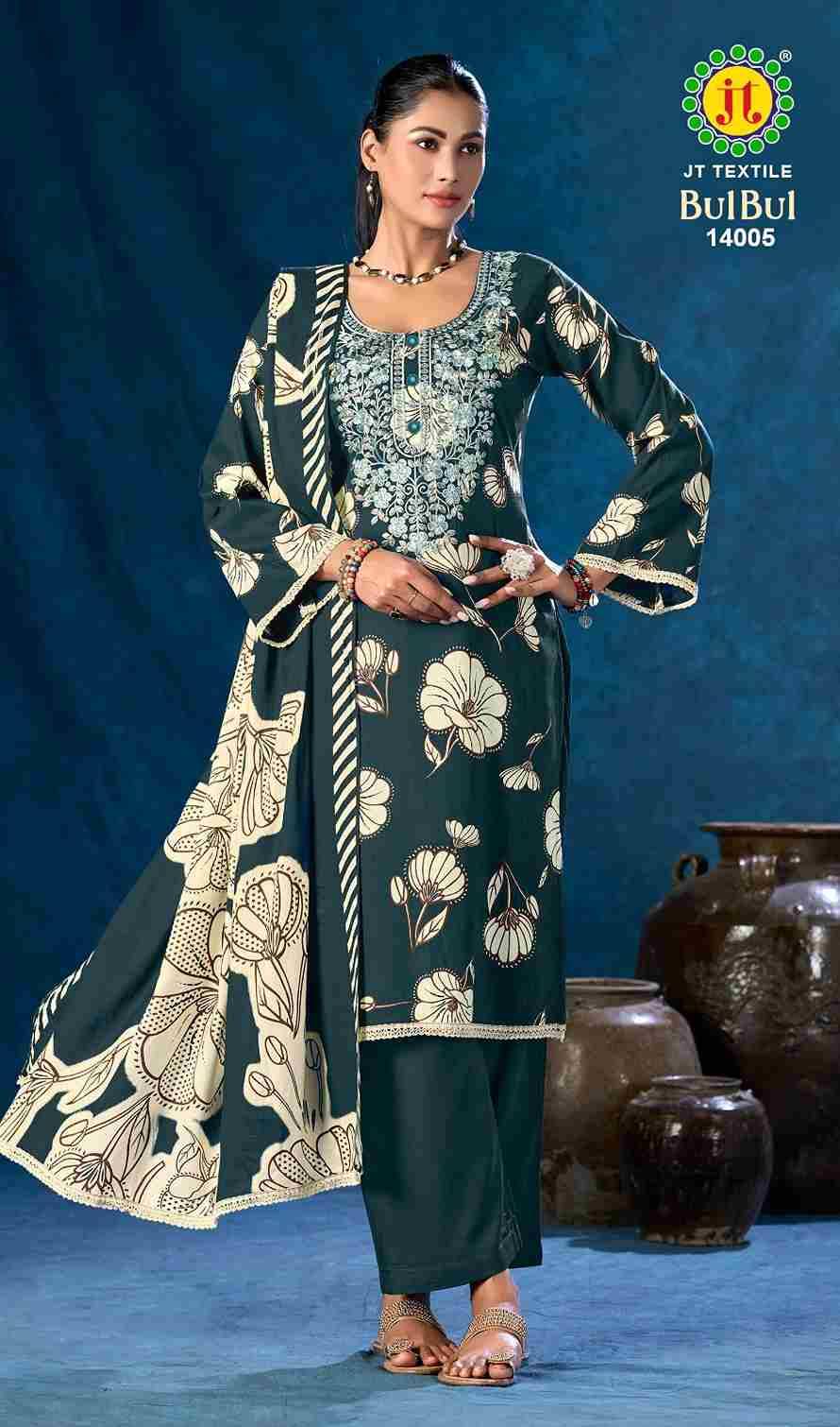 Bulbul Vol-14 By JT 14001 To 14005 Series Beautiful Festive Suits Colorful Stylish Fancy Casual Wear & Ethnic Wear Rayon Dresses At Wholesale Price