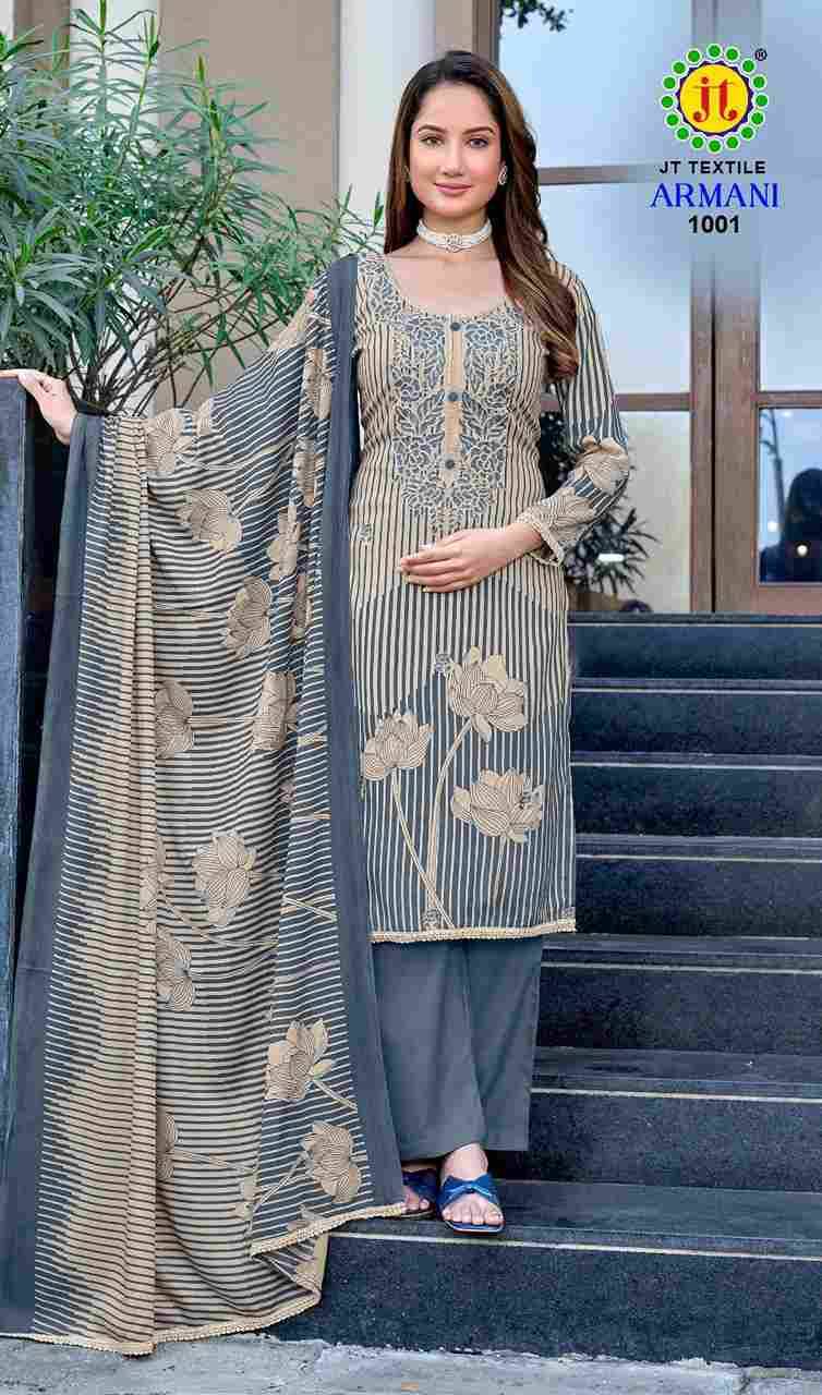 Armani Vol-1 By JT 1001 To 1005 Series Beautiful Festive Suits Colorful Stylish Fancy Casual Wear & Ethnic Wear Rayon Dresses At Wholesale Price