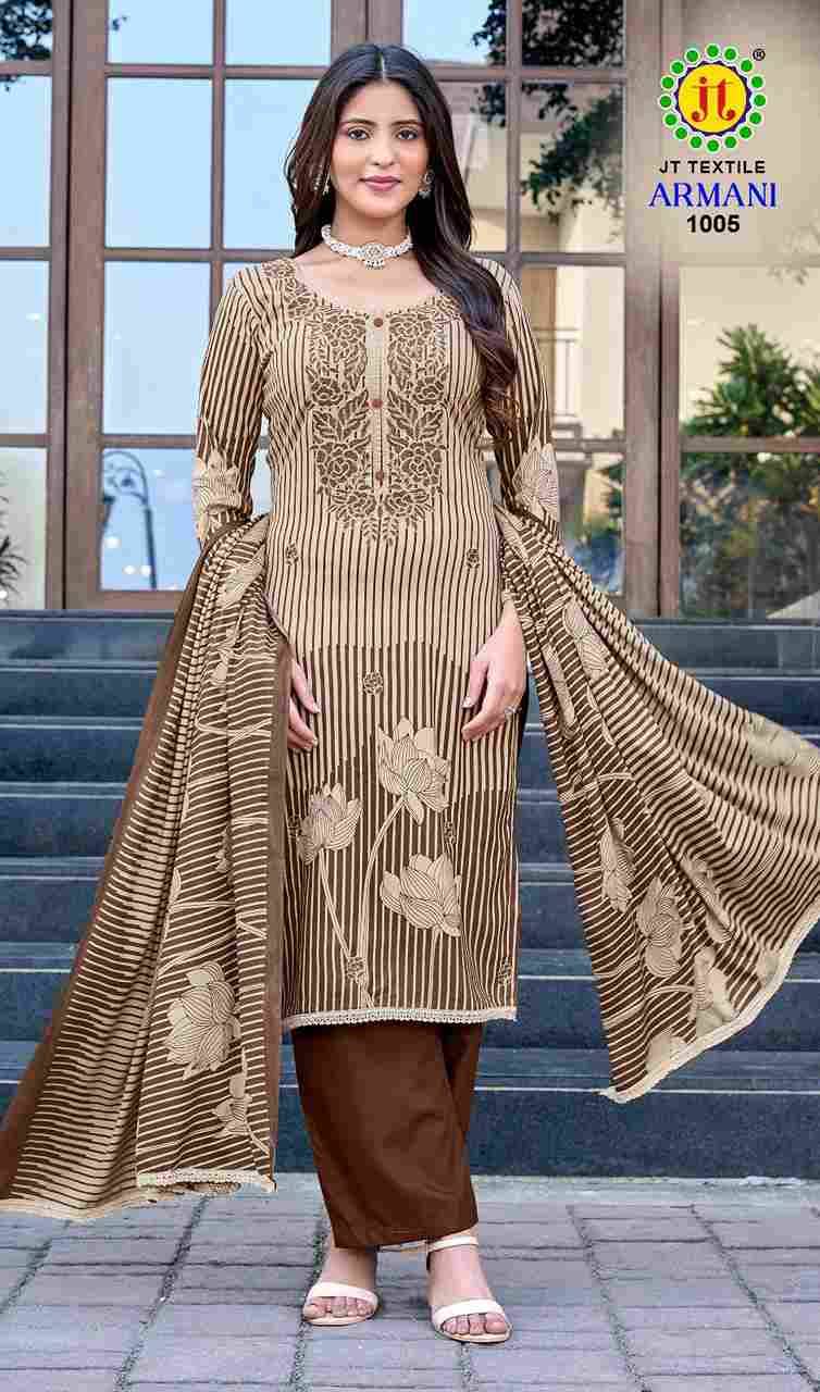 Armani Vol-1 By JT 1001 To 1005 Series Beautiful Festive Suits Colorful Stylish Fancy Casual Wear & Ethnic Wear Rayon Dresses At Wholesale Price