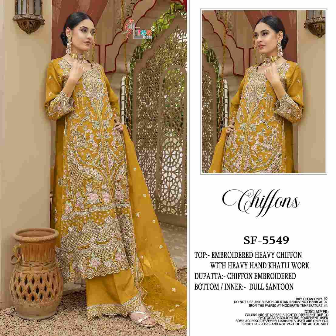 Shree Fabs Hit Design SF-5549 Colours By Shree Fabs SF-5549-A To SF-5549-D Series Beautiful Stylish Pakistani Suits Fancy Colorful Casual Wear & Ethnic Wear & Ready To Wear Chiffon Embroidery Dresses At Wholesale Price