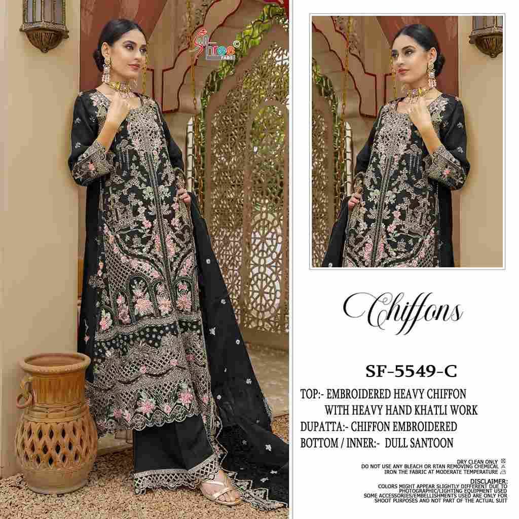 Shree Fabs Hit Design SF-5549 Colours By Shree Fabs SF-5549-A To SF-5549-D Series Beautiful Stylish Pakistani Suits Fancy Colorful Casual Wear & Ethnic Wear & Ready To Wear Chiffon Embroidery Dresses At Wholesale Price