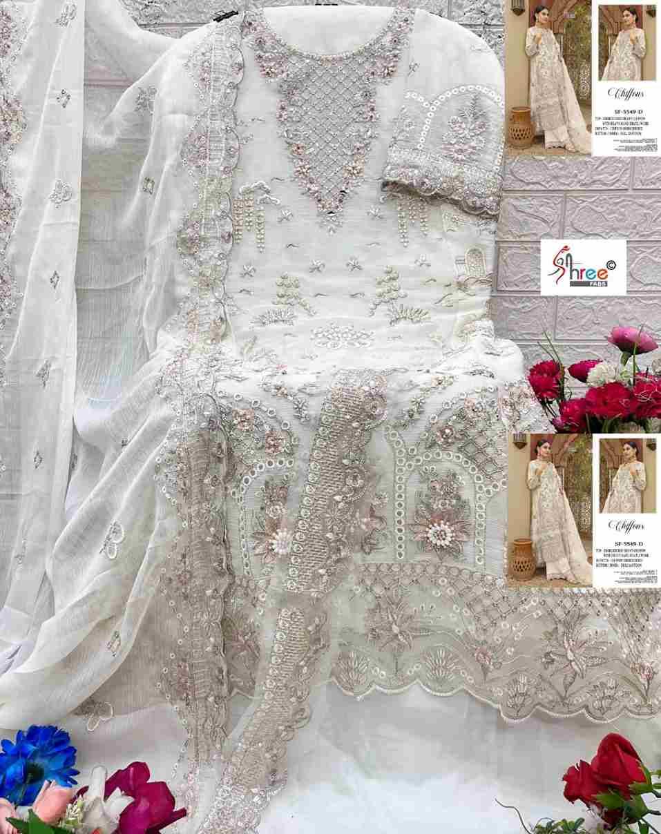 Shree Fabs Hit Design SF-5549 Colours By Shree Fabs SF-5549-A To SF-5549-D Series Beautiful Stylish Pakistani Suits Fancy Colorful Casual Wear & Ethnic Wear & Ready To Wear Chiffon Embroidery Dresses At Wholesale Price