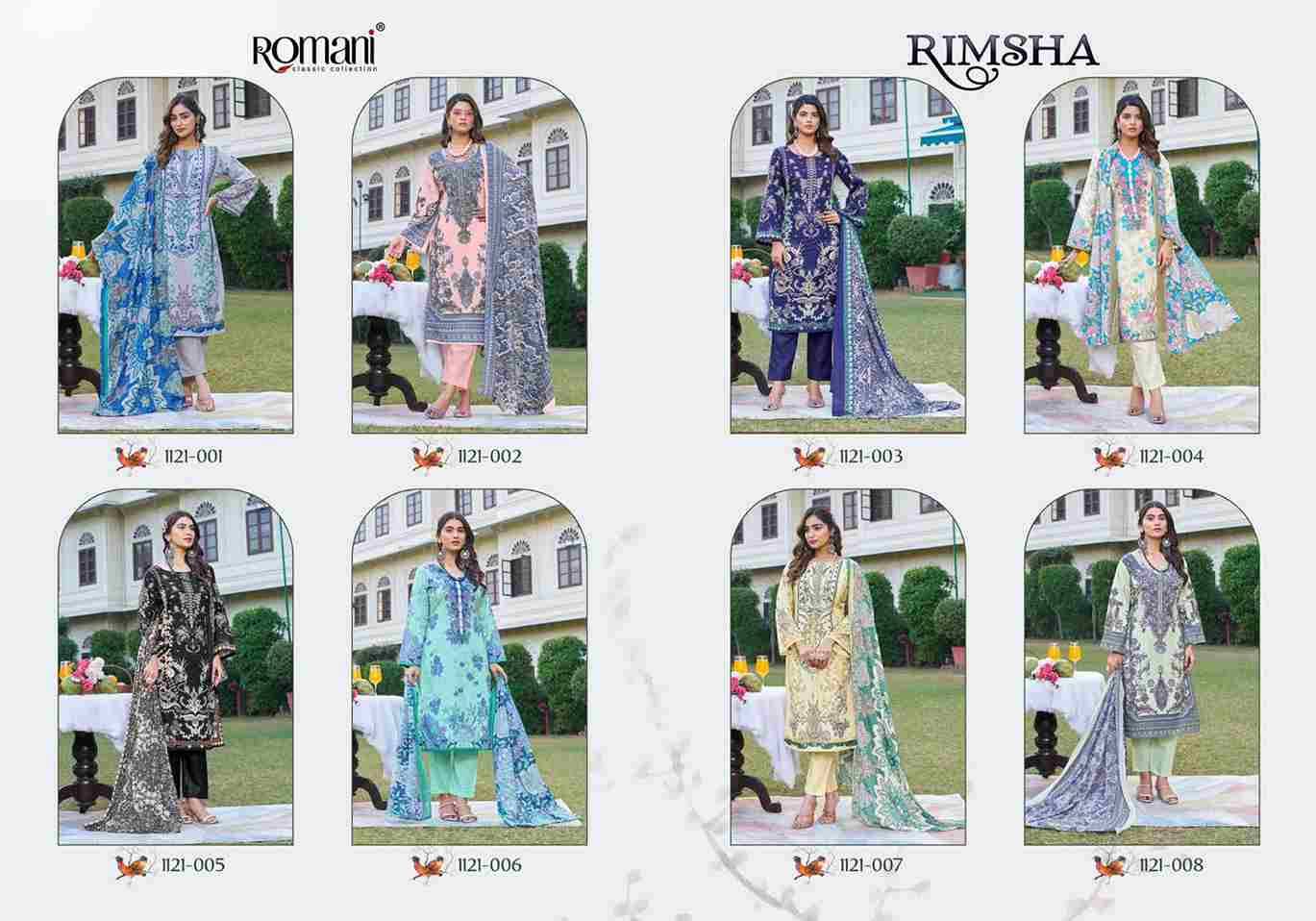 Rimsha By Romani 1121-001 To 1121-008 Series Beautiful Festive Suits Stylish Fancy Colorful Casual Wear & Ethnic Wear Soft Cotton Print Dresses At Wholesale Price