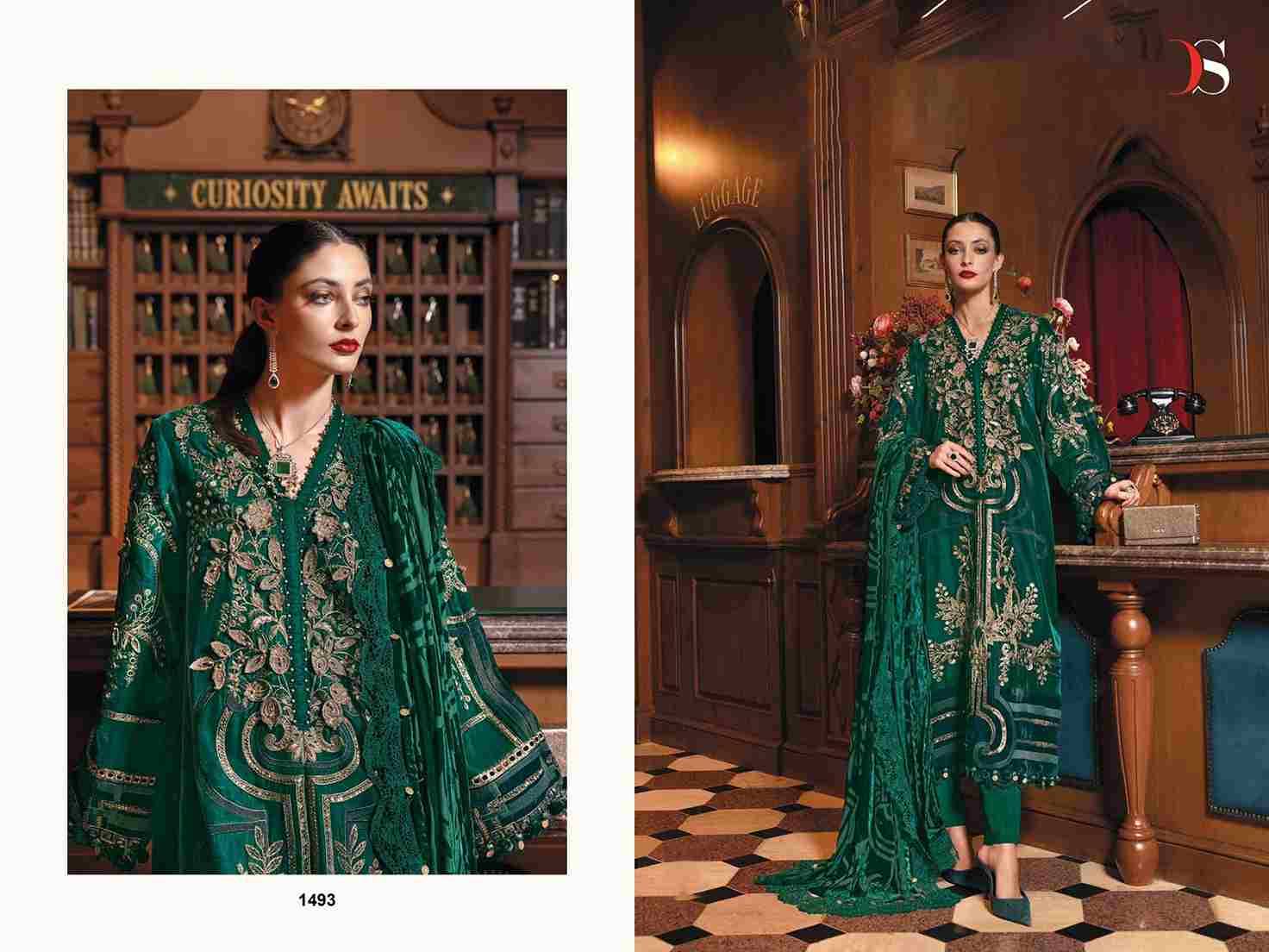 Maria.B Luxe-25 By Deepsy Suits 1491 To 1496 Series Pakistani Stylish Beautiful Colourful Printed & Embroidered Party Wear & Occasional Wear Pure Viscose Rayon Dresses At Wholesale Price