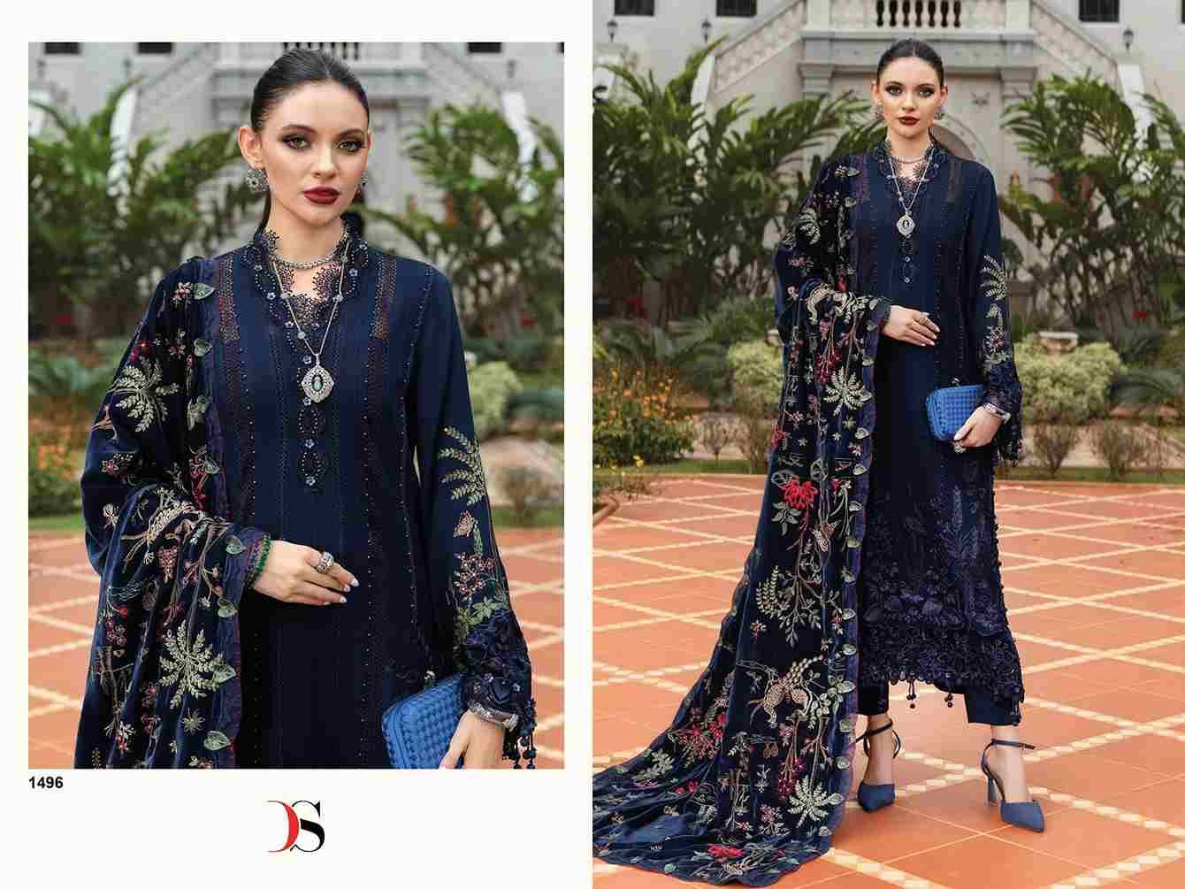 Maria.B Luxe-25 By Deepsy Suits 1491 To 1496 Series Pakistani Stylish Beautiful Colourful Printed & Embroidered Party Wear & Occasional Wear Pure Viscose Rayon Dresses At Wholesale Price