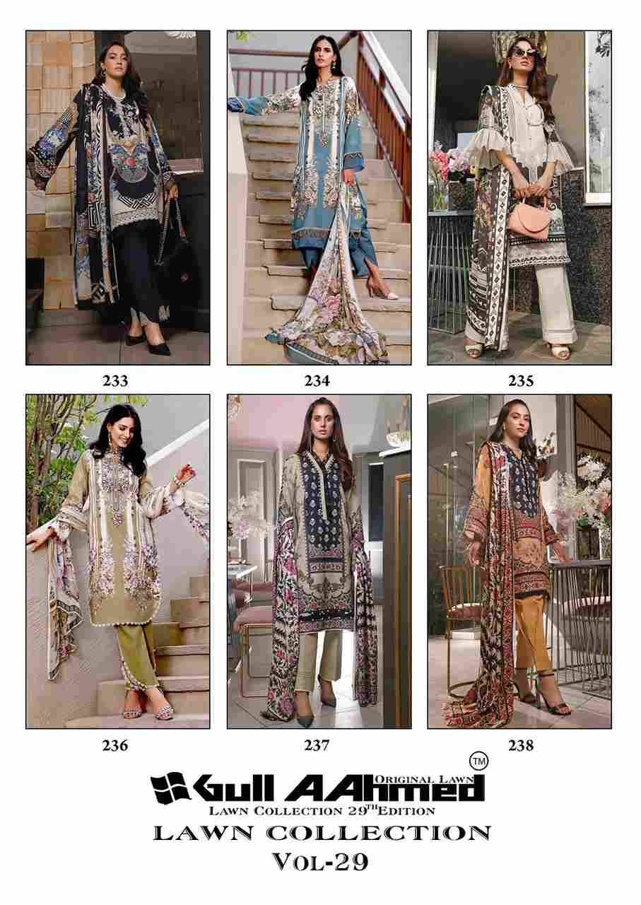 Gull Aahmed Lawn Collection Vol-29 By Gull Aahmed 233 To 238 Series Beautiful Festive Suits Stylish Fancy Colorful Casual Wear & Ethnic Wear Pure Cambric Dresses At Wholesale Price