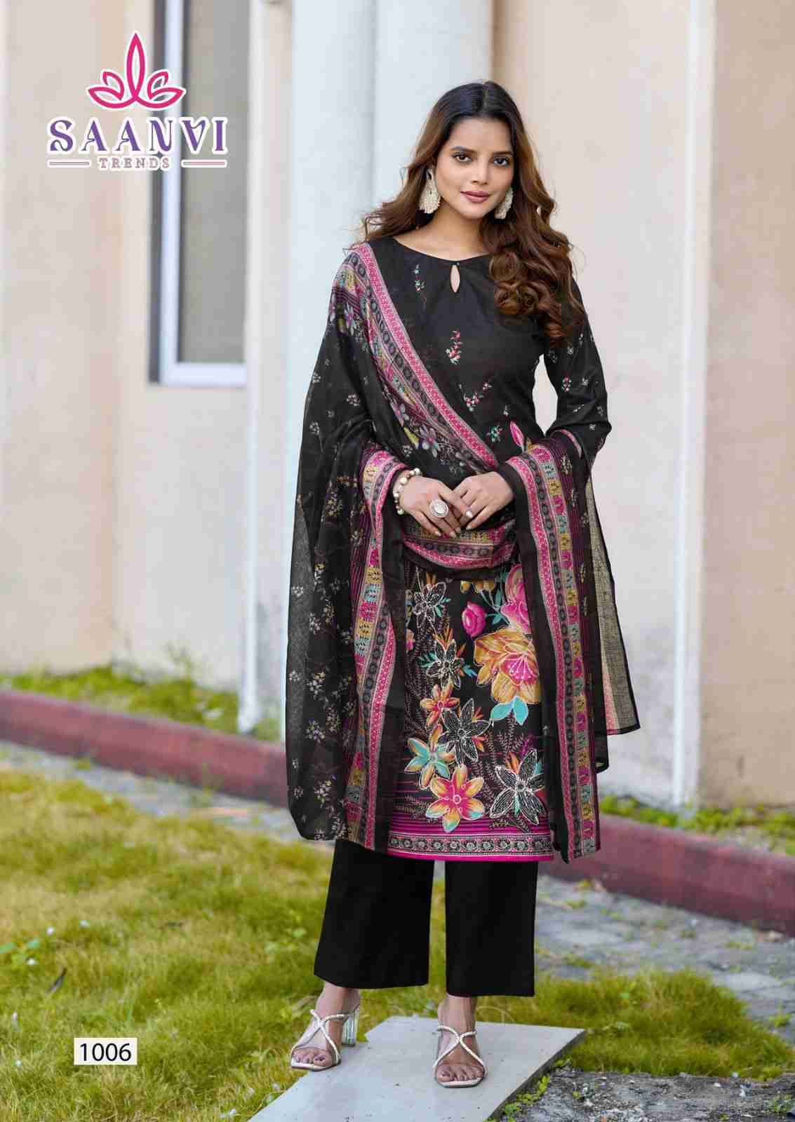 Nazakat Vol-1 By Saanvi Trends 1001 To 1008 Series Beautiful Suits Colorful Stylish Fancy Casual Wear & Ethnic Wear Pure Cotton Print Dresses At Wholesale Price