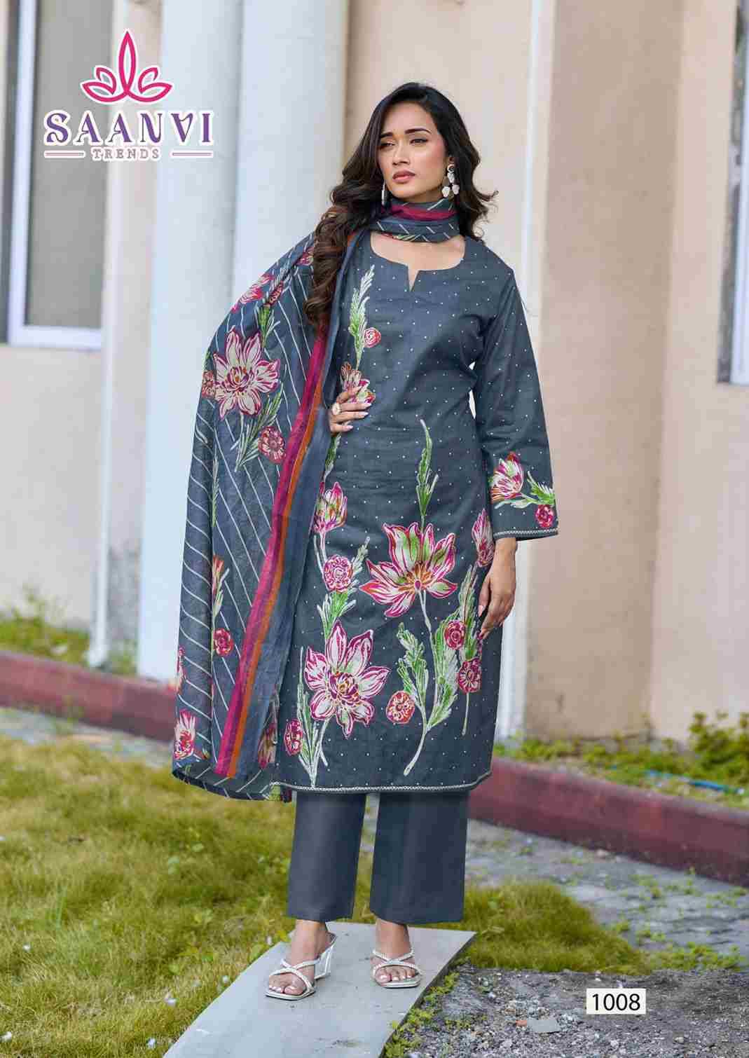 Nazakat Vol-1 By Saanvi Trends 1001 To 1008 Series Beautiful Suits Colorful Stylish Fancy Casual Wear & Ethnic Wear Pure Cotton Print Dresses At Wholesale Price