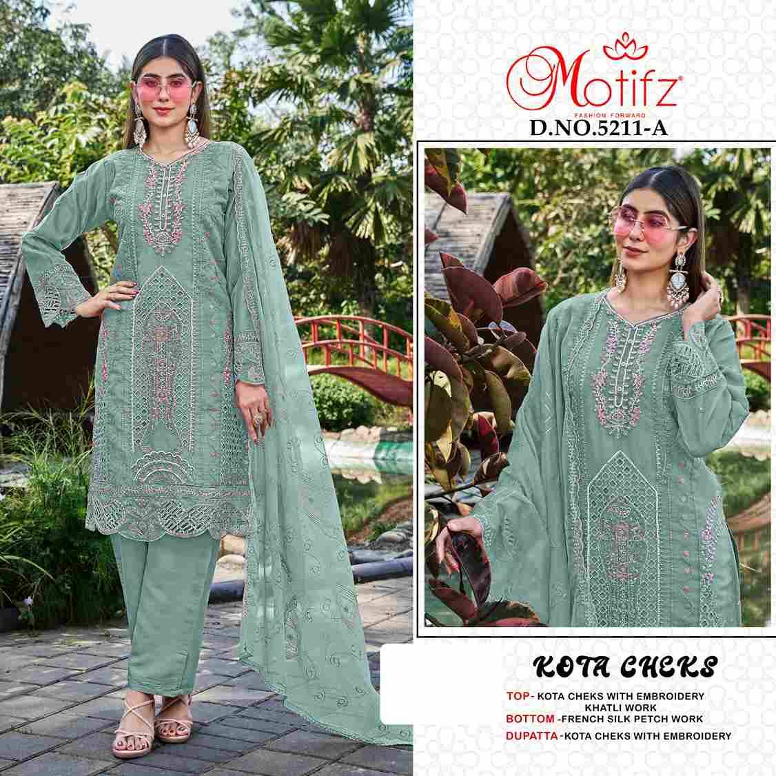 Motifz Hit Design 5211 Colours By Motifz 5211-A To 5211-D Series Beautiful Pakistani Suits Colorful Stylish Fancy Casual Wear & Ethnic Wear Kota Checks Dresses At Wholesale Price