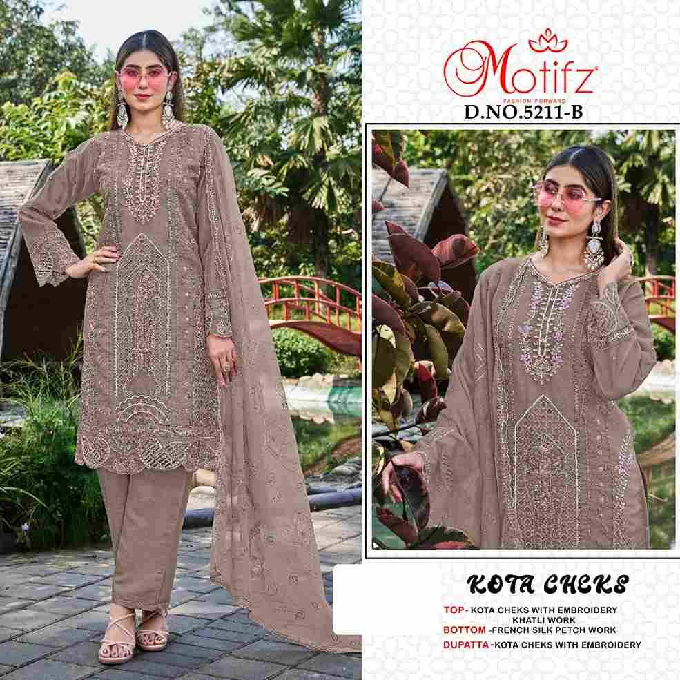 Motifz Hit Design 5211 Colours By Motifz 5211-A To 5211-D Series Beautiful Pakistani Suits Colorful Stylish Fancy Casual Wear & Ethnic Wear Kota Checks Dresses At Wholesale Price