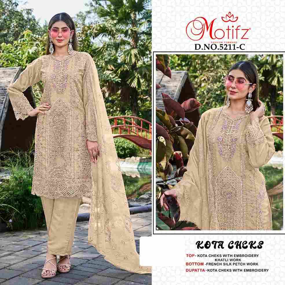 Motifz Hit Design 5211 Colours By Motifz 5211-A To 5211-D Series Beautiful Pakistani Suits Colorful Stylish Fancy Casual Wear & Ethnic Wear Kota Checks Dresses At Wholesale Price