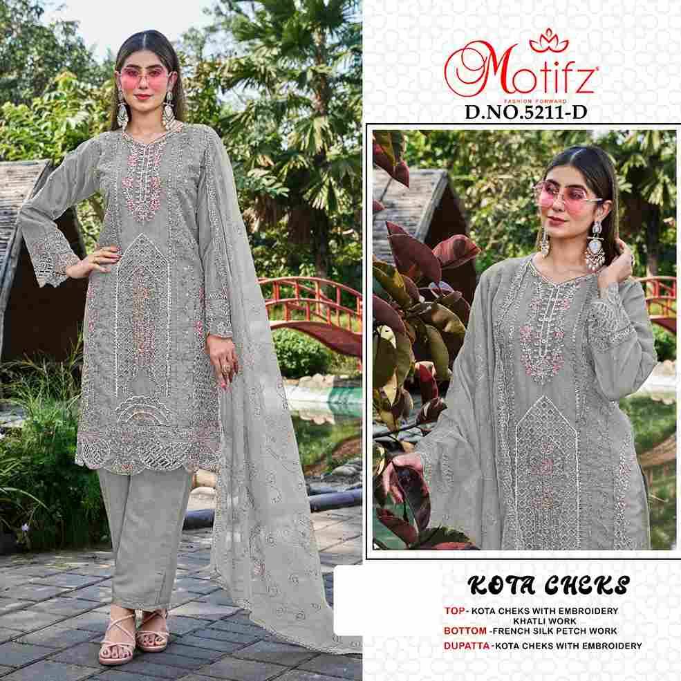 Motifz Hit Design 5211 Colours By Motifz 5211-A To 5211-D Series Beautiful Pakistani Suits Colorful Stylish Fancy Casual Wear & Ethnic Wear Kota Checks Dresses At Wholesale Price