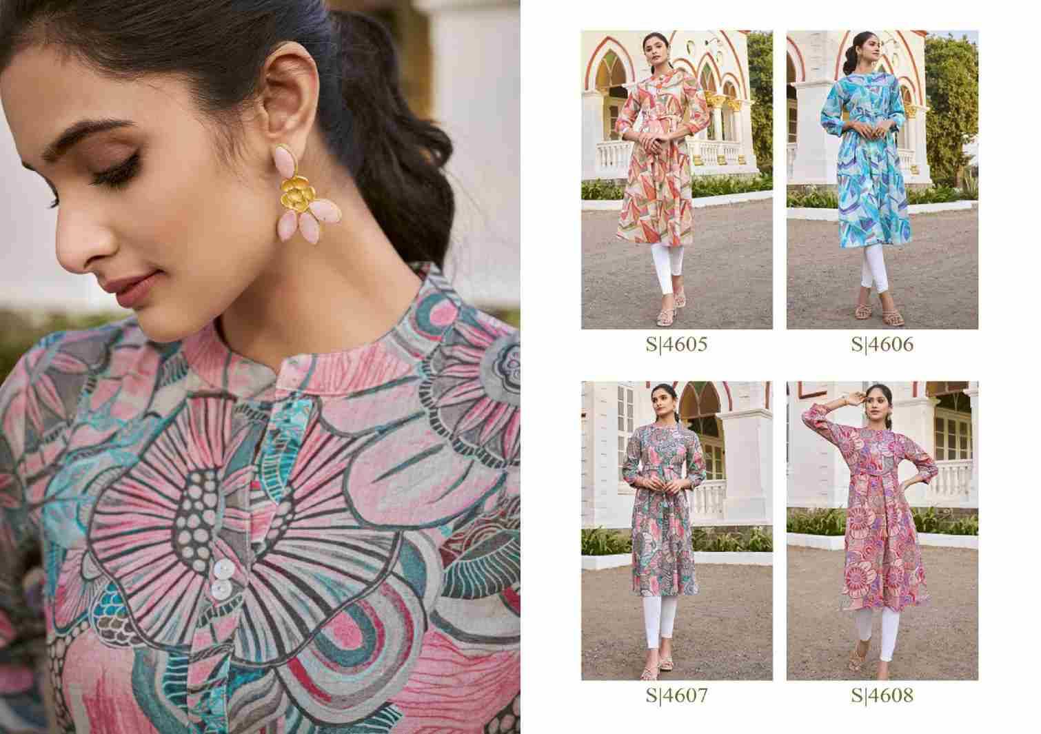 Samantha By SBS 4605 To 4608 Series Designer Collection Beautiful Stylish Fancy Colorful Party Wear & Occasional Wear Cotton Print Kurtis At Wholesale Price