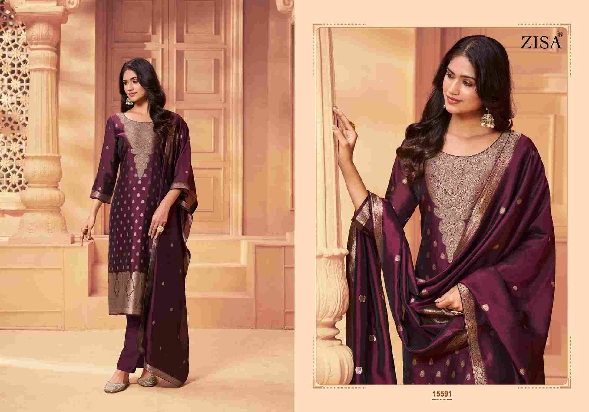 Silky Vol-6 By Zisa 15591 To 15594 Series Designer Festive Suits Collection Beautiful Stylish Fancy Colorful Party Wear & Occasional Wear Silk Jacquard Dresses At Wholesale Price