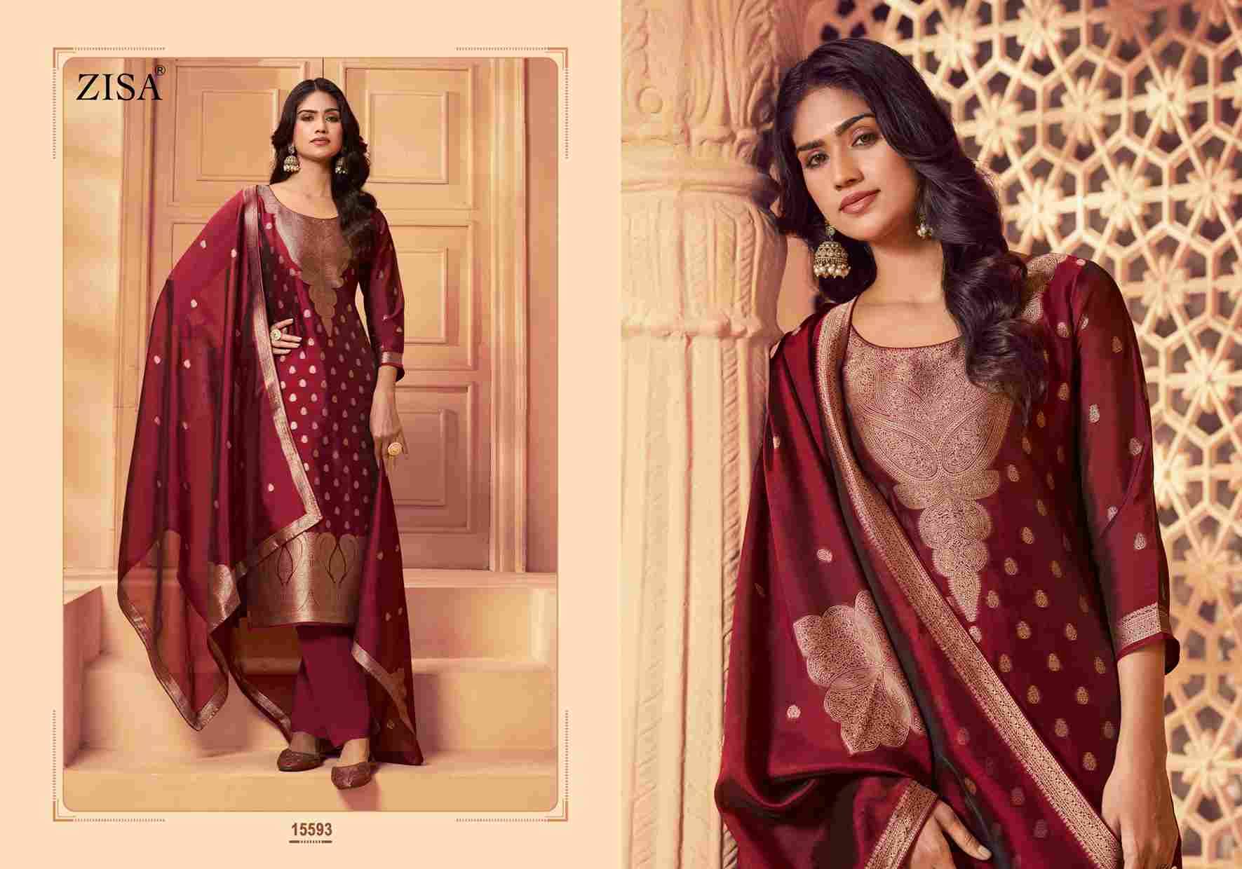 Silky Vol-6 By Zisa 15591 To 15594 Series Designer Festive Suits Collection Beautiful Stylish Fancy Colorful Party Wear & Occasional Wear Silk Jacquard Dresses At Wholesale Price