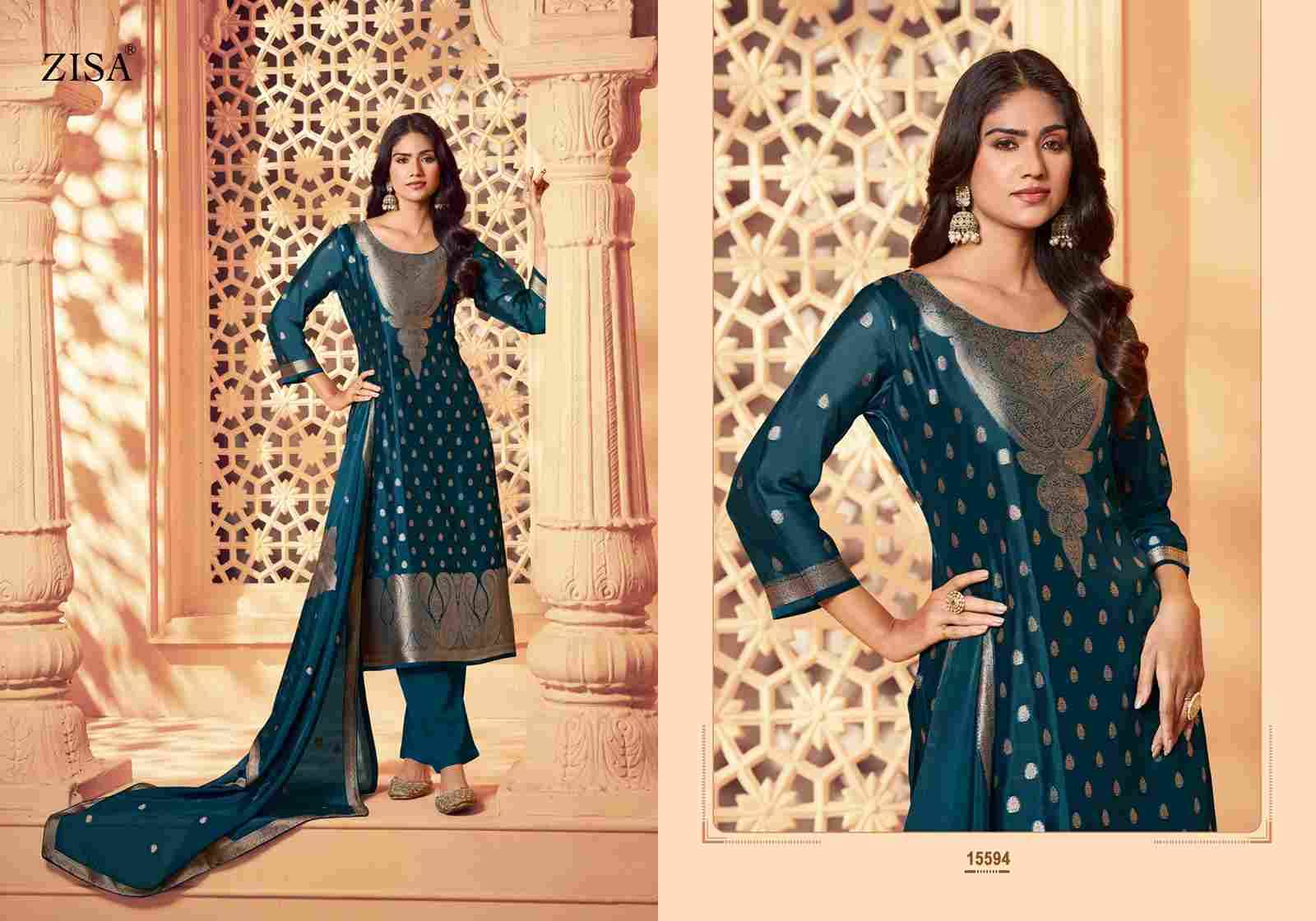 Silky Vol-6 By Zisa 15591 To 15594 Series Designer Festive Suits Collection Beautiful Stylish Fancy Colorful Party Wear & Occasional Wear Silk Jacquard Dresses At Wholesale Price