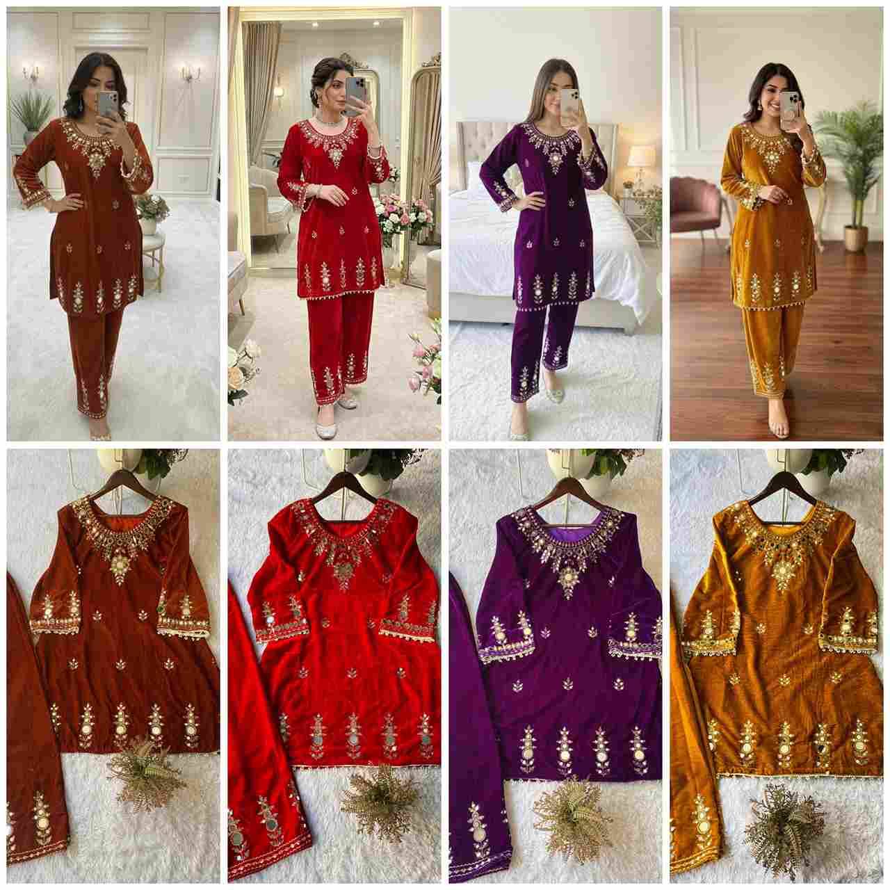 Be-423 By Fashid Wholesale 01 To 04 Series Beautiful Festive Suits Stylish Fancy Colorful Casual Wear & Ethnic Wear Velvet Dresses At Wholesale Price