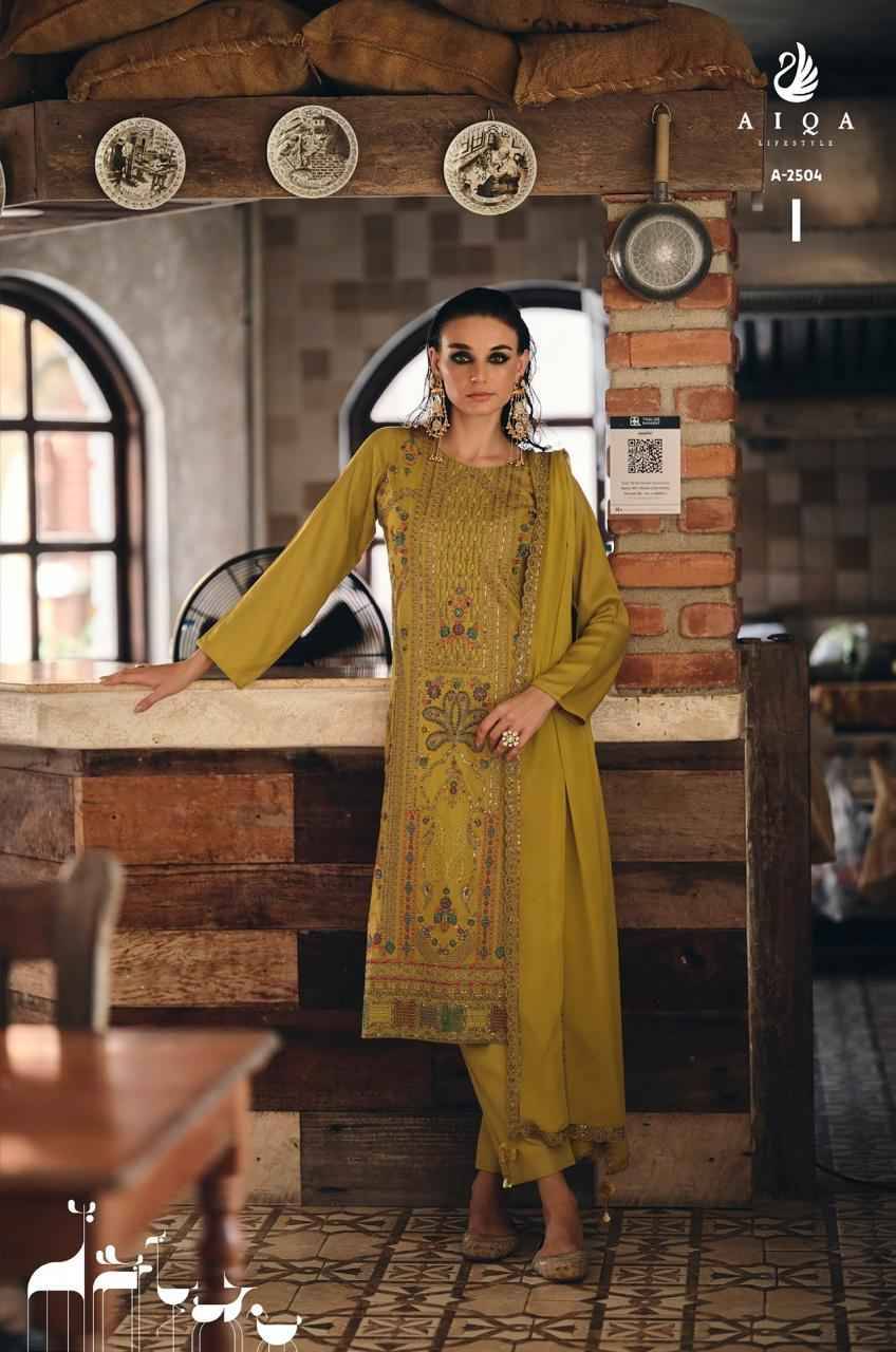 Rihana By Aiqa 2501 To 2506 Series Beautiful Festive Suits Colorful Stylish Fancy Casual Wear & Ethnic Wear Pure Viscose Pashmina Dresses At Wholesale Price
