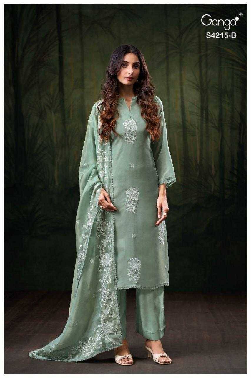 Aarisha-4215 By Ganga Fashion 4215-A To 4215-C Series Beautiful Festive Suits Stylish Colorful Fancy Casual Wear & Ethnic Wear Premium Bemberg Silk Print Dresses At Wholesale Price