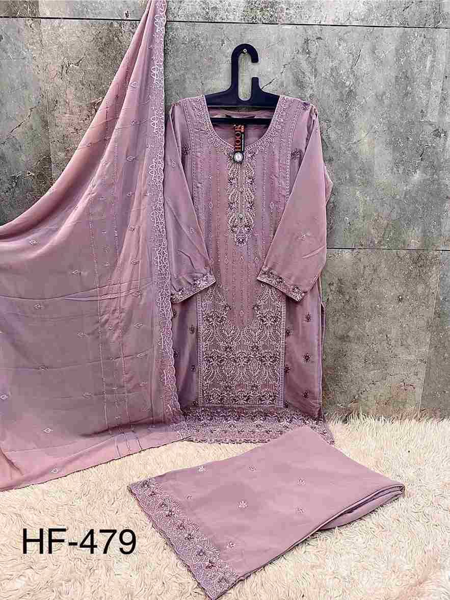 Hoor Tex Hit Design HF-479 Colours By Hoor Tex HF-479-A To HF-479-D Series Designer Festive Pakistani Suits Collection Beautiful Stylish Fancy Colorful Party Wear & Occasional Wear Heavy Georgette With Embroidered Dresses At Wholesale Price