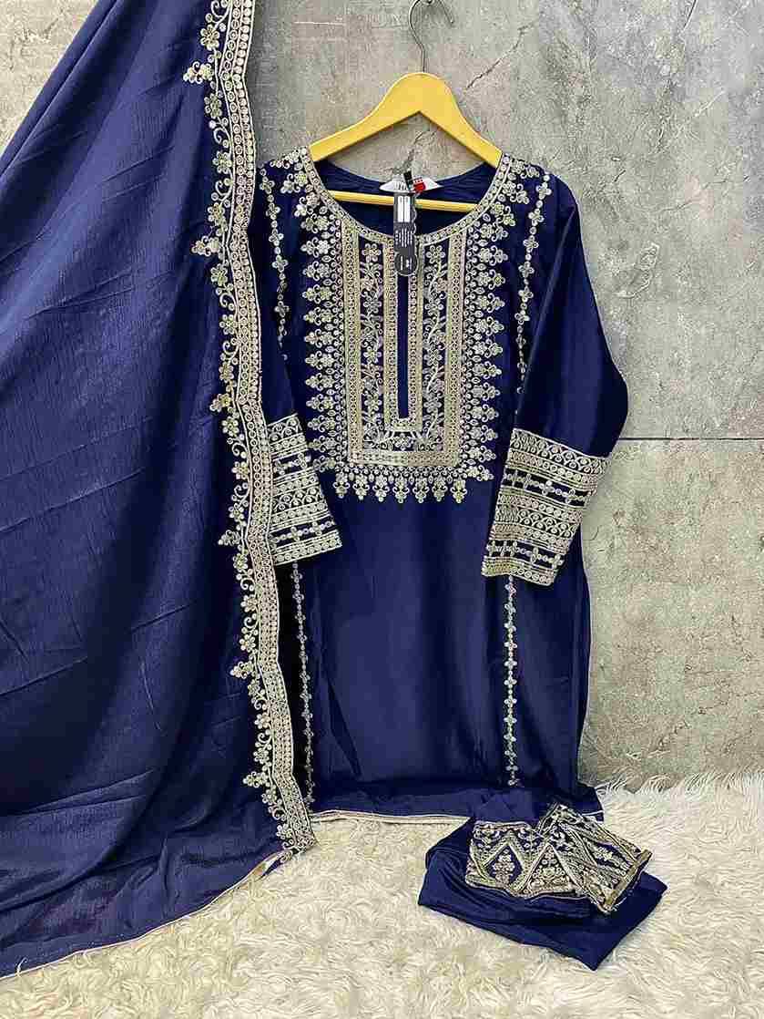 Hoor Tex Hit Design HF-114 Colours By Hoor Tex HF-114-A To HF-114-D Series Beautiful Pakistani Suits Stylish Colorful Fancy Casual Wear & Ethnic Wear Heavy Chinnon Embroidered Dresses At Wholesale Price