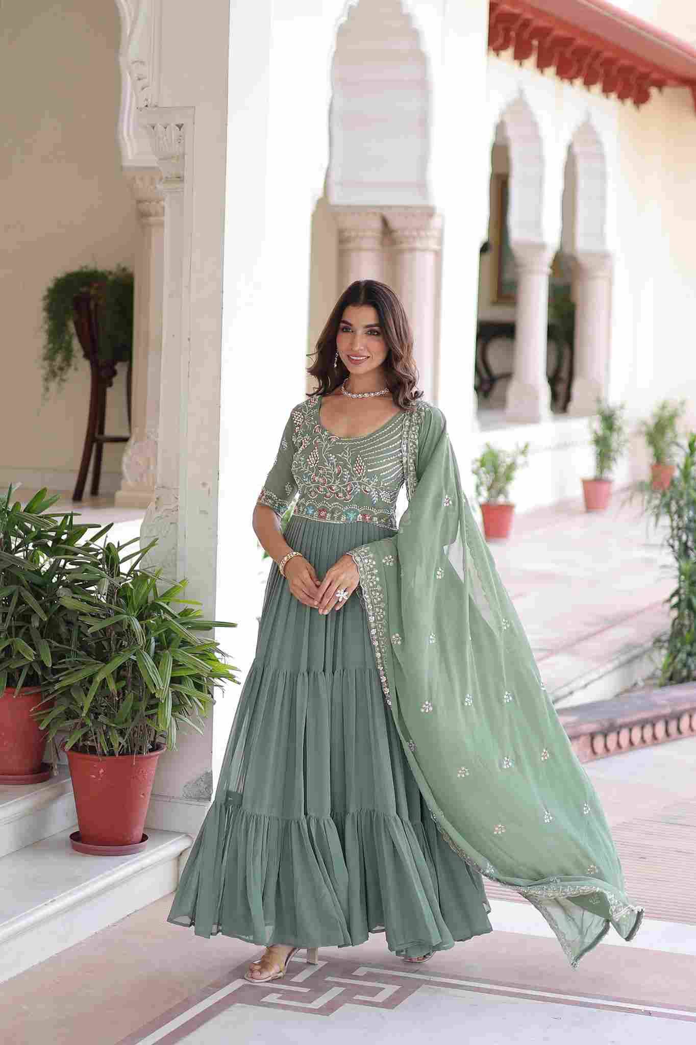 Sf-1139 By Fashid Wholesale 01 To 02 Series Beautiful Festive Suits Stylish Fancy Colorful Casual Wear & Ethnic Wear Faux Blooming Gown At Wholesale Price