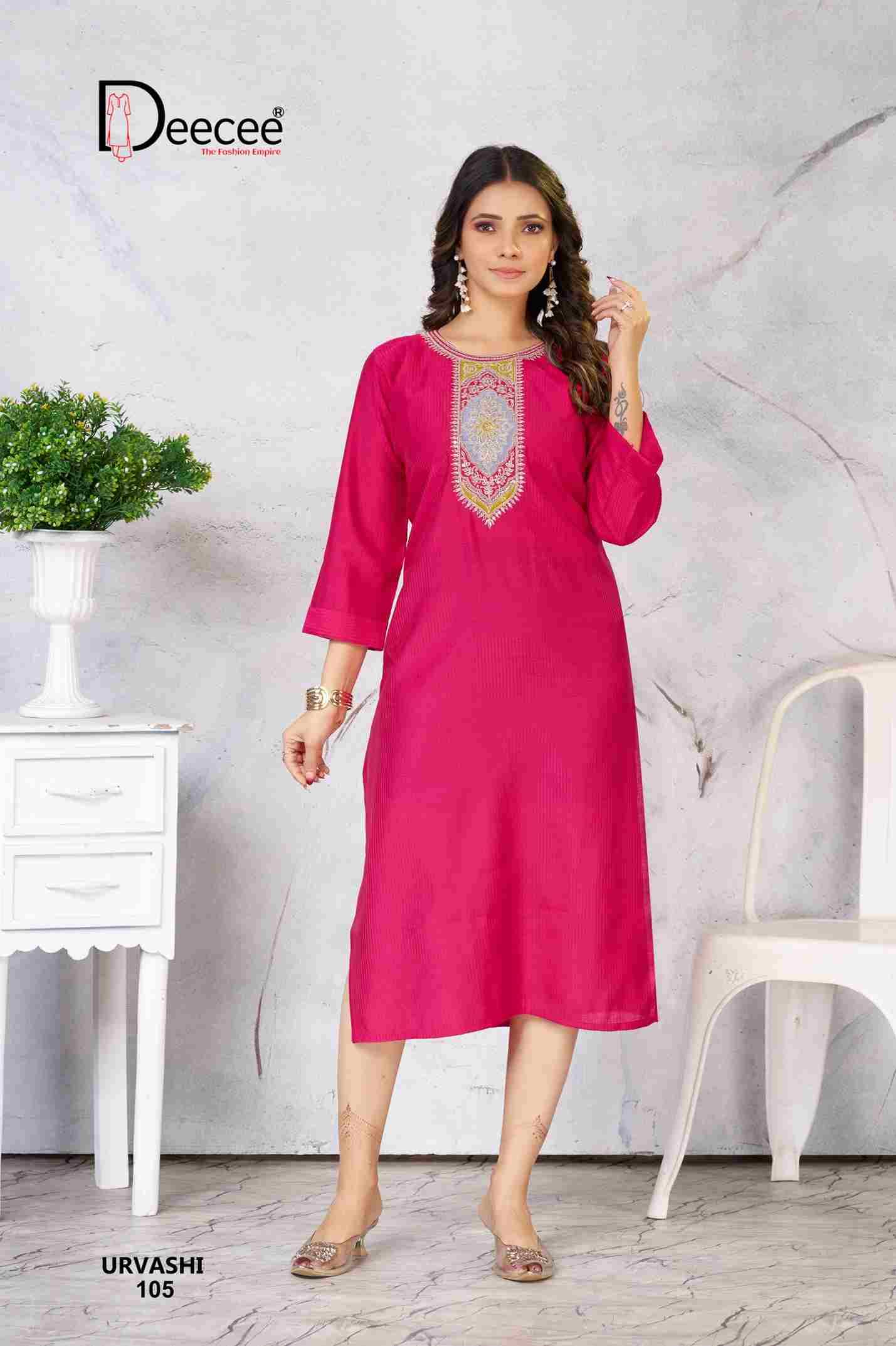 Urvashi By Dee Cee 101 To 106 Series Designer Stylish Fancy Colorful Beautiful Party Wear & Ethnic Wear Collection Fancy Kurtis At Wholesale Price