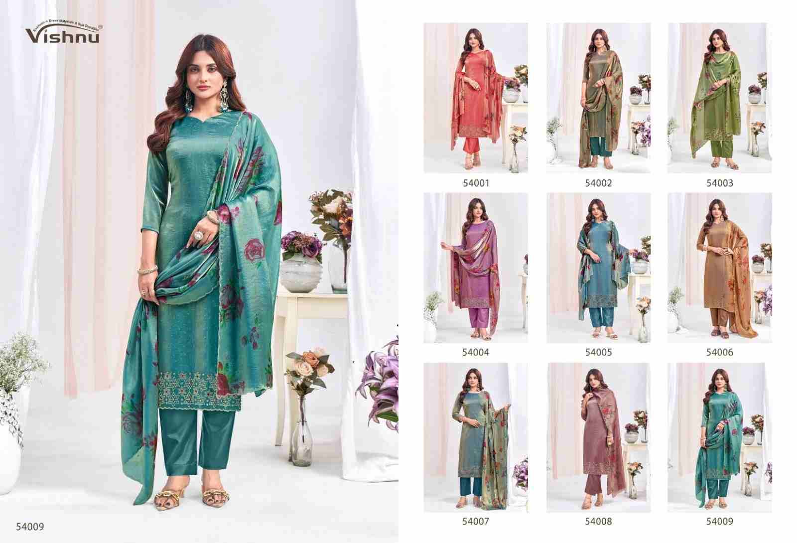Farhana By Vishnu 54001 To 54009 Series Beautiful Stylish Festive Suits Fancy Colorful Casual Wear & Ethnic Wear & Ready To Wear French Silk Dresses At Wholesale Price