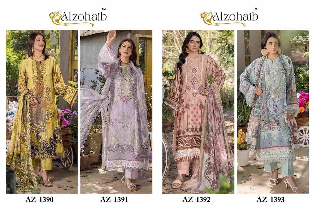 Aamina Vol-2 By Alzohaib 1390 To 1393 Series Beautiful Pakistani Suits Stylish Fancy Colorful Party Wear & Occasional Wear Pure Cotton Print Dresses At Wholesale Price