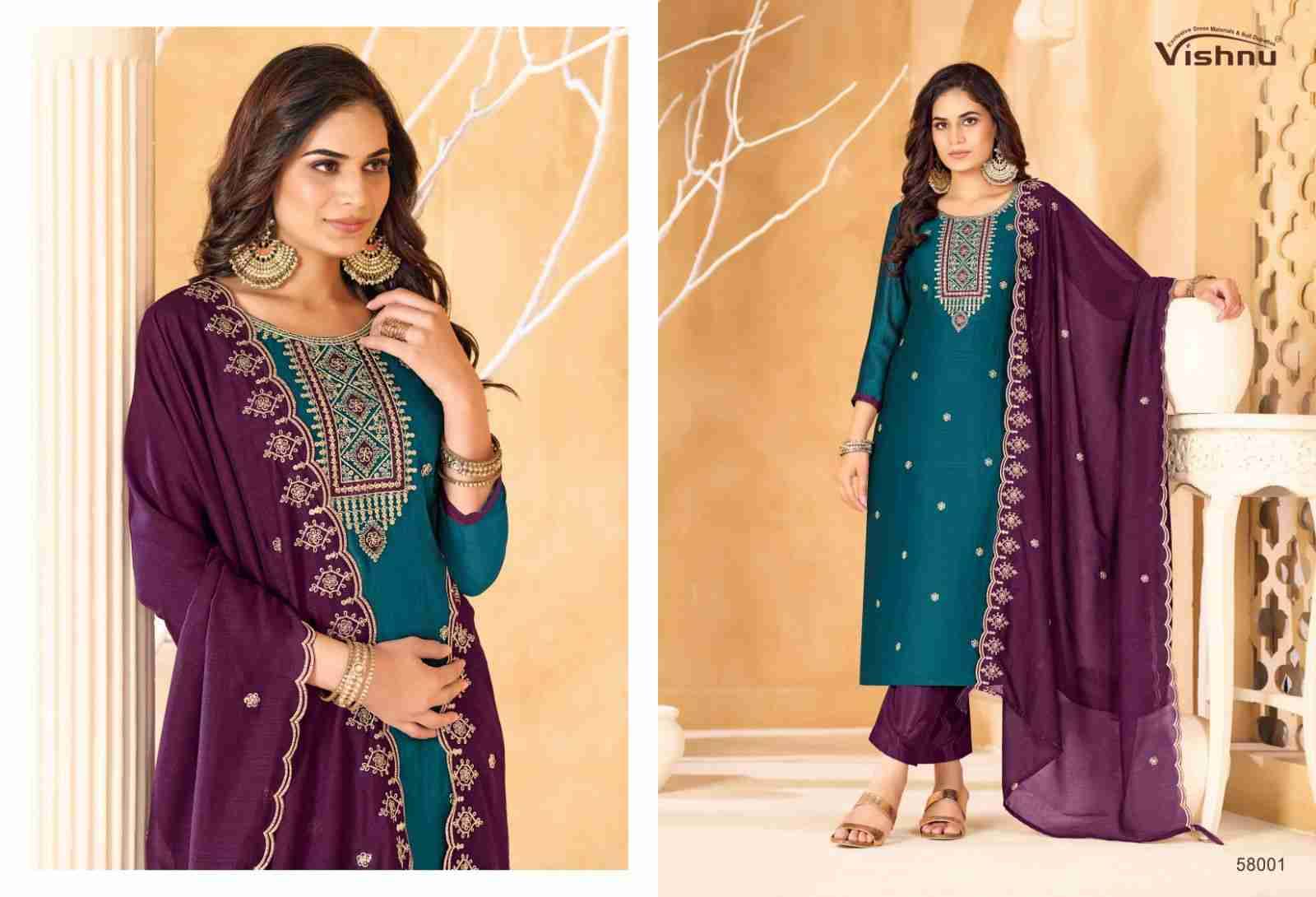 Sukanya By Vishnu 58001 To 58012 Series Beautiful Stylish Festive Suits Fancy Colorful Casual Wear & Ethnic Wear & Ready To Wear Vichitra Silk Dresses At Wholesale Price
