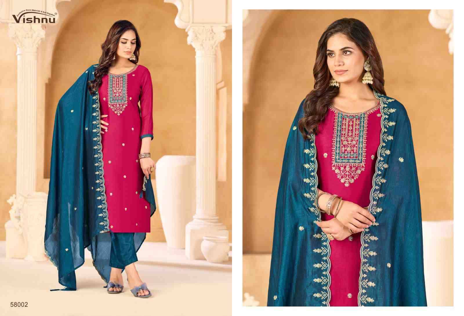Sukanya By Vishnu 58001 To 58012 Series Beautiful Stylish Festive Suits Fancy Colorful Casual Wear & Ethnic Wear & Ready To Wear Vichitra Silk Dresses At Wholesale Price