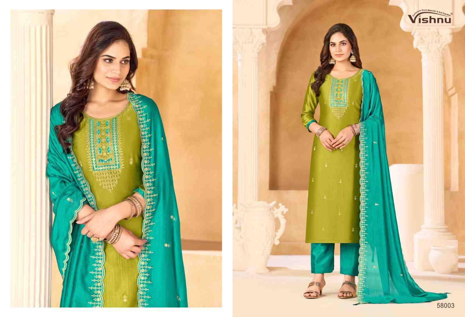 Sukanya By Vishnu 58001 To 58012 Series Beautiful Stylish Festive Suits Fancy Colorful Casual Wear & Ethnic Wear & Ready To Wear Vichitra Silk Dresses At Wholesale Price