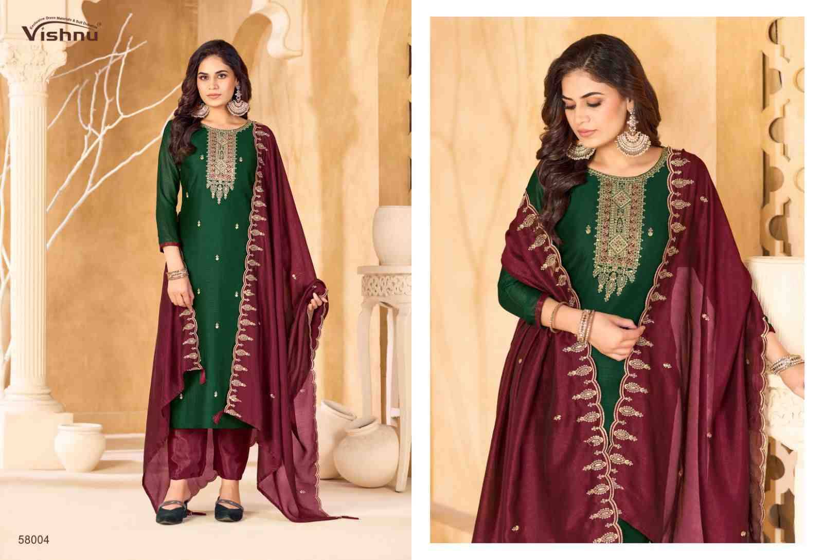 Sukanya By Vishnu 58001 To 58012 Series Beautiful Stylish Festive Suits Fancy Colorful Casual Wear & Ethnic Wear & Ready To Wear Vichitra Silk Dresses At Wholesale Price