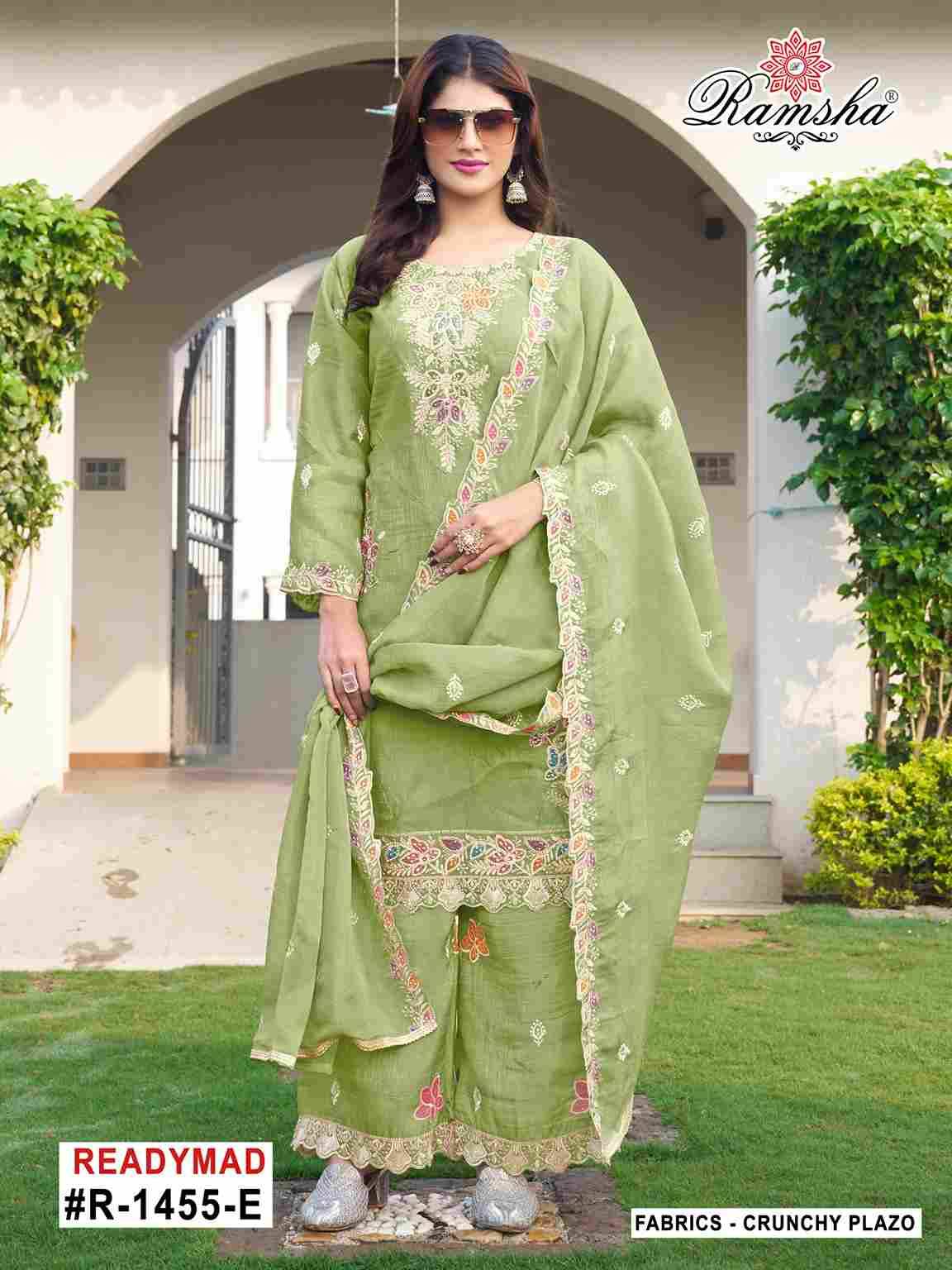 Ramsha 1455 Colours Vol-2 By Ramsha 1455-E To 1455-H Series Designer Pakistani Suits Beautiful Fancy Colorful Stylish Party Wear & Occasional Wear Crunchy Embroidered Dresses At Wholesale Price